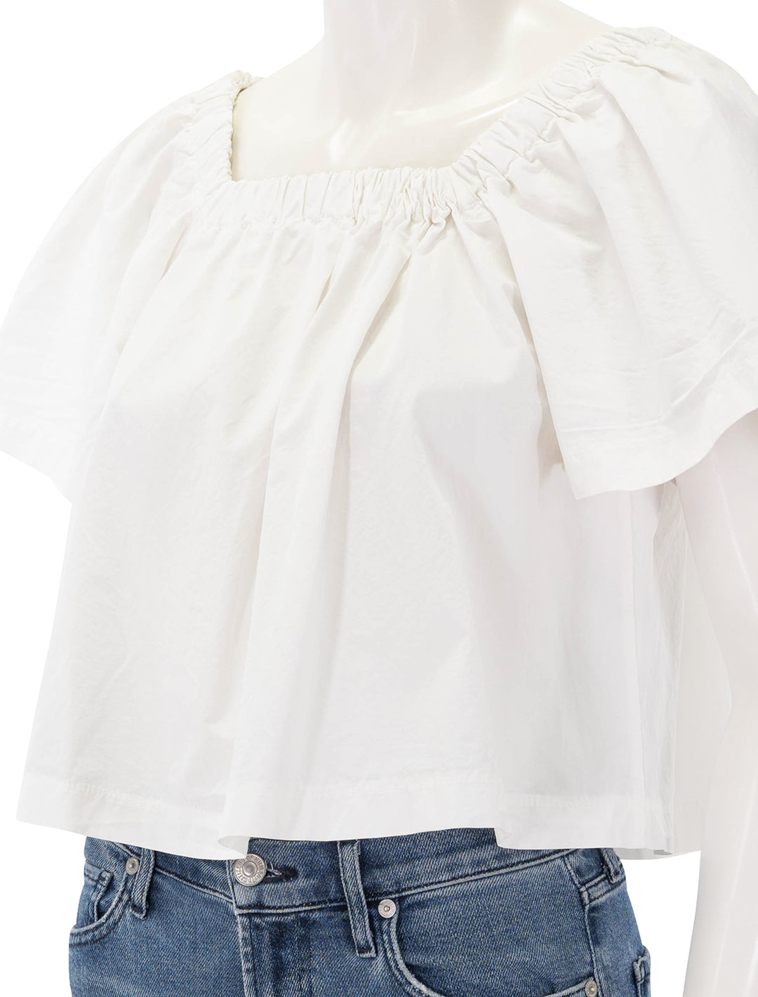 poplin swing top in white