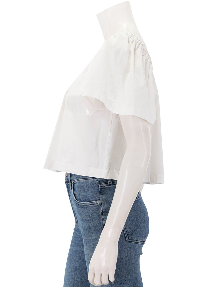 poplin swing top in white