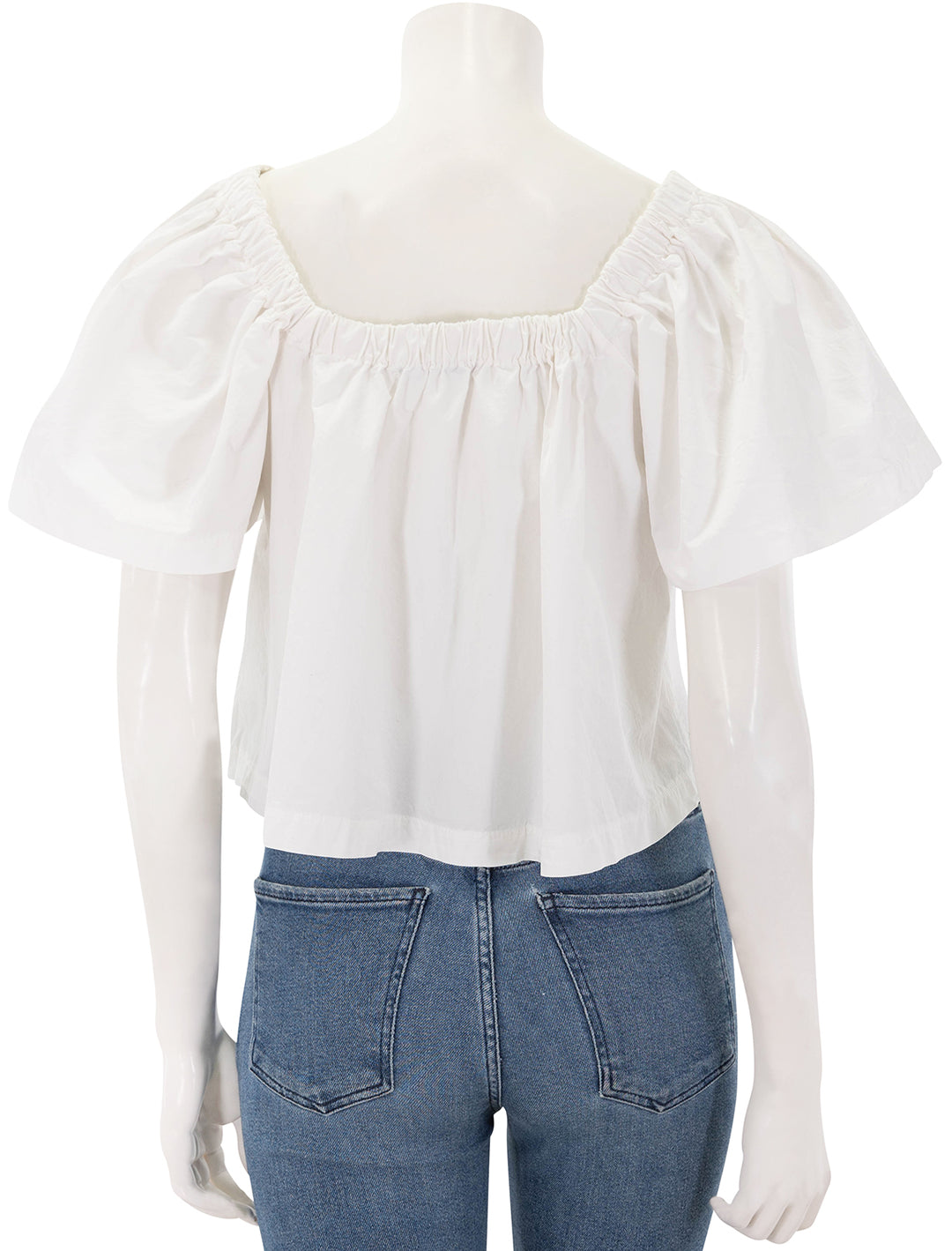 poplin swing top in white