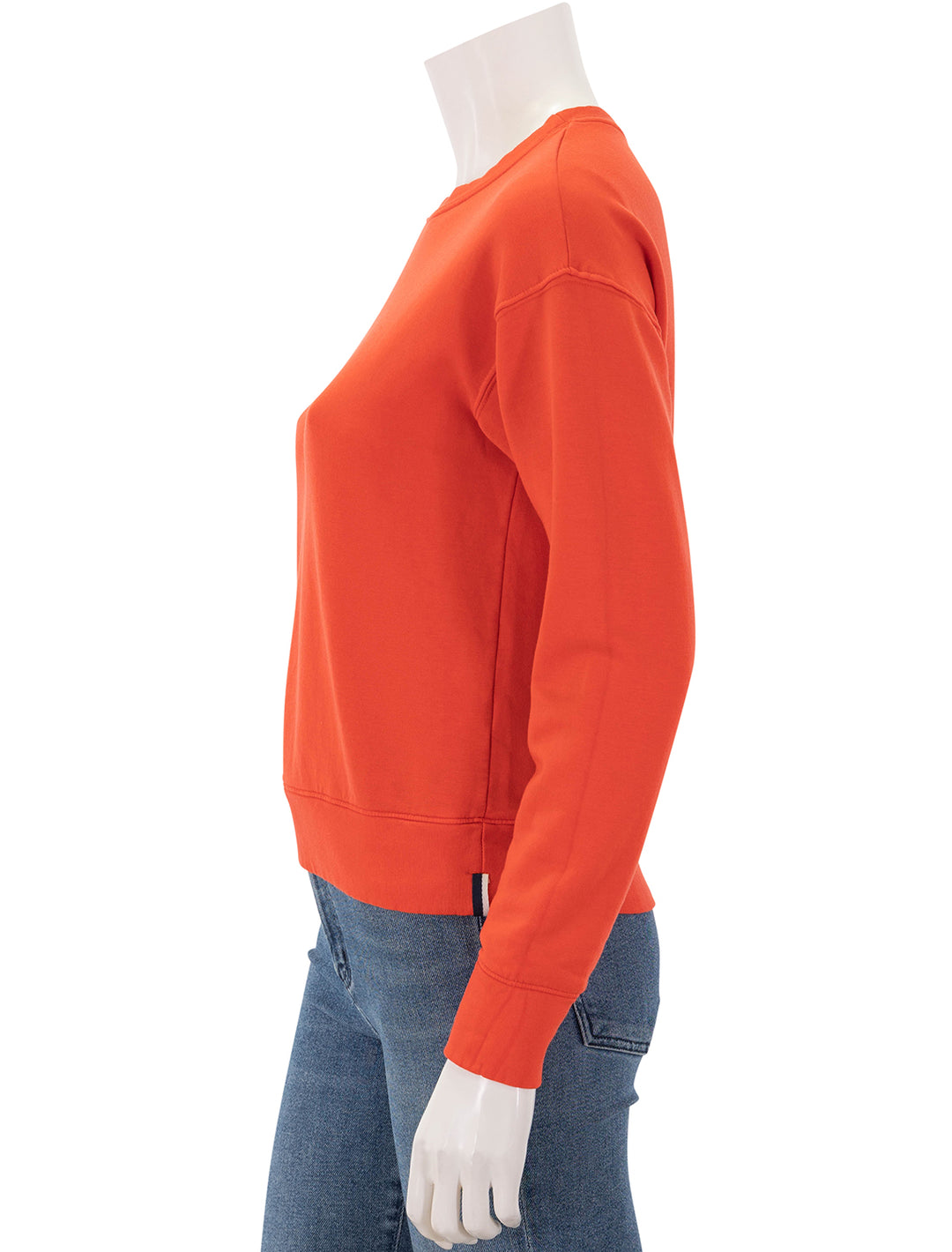 softest fleece crewneck pullover in candyapple