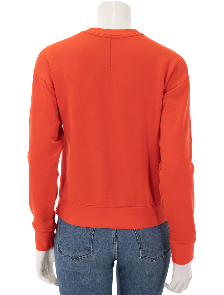 softest fleece crewneck pullover in candyapple