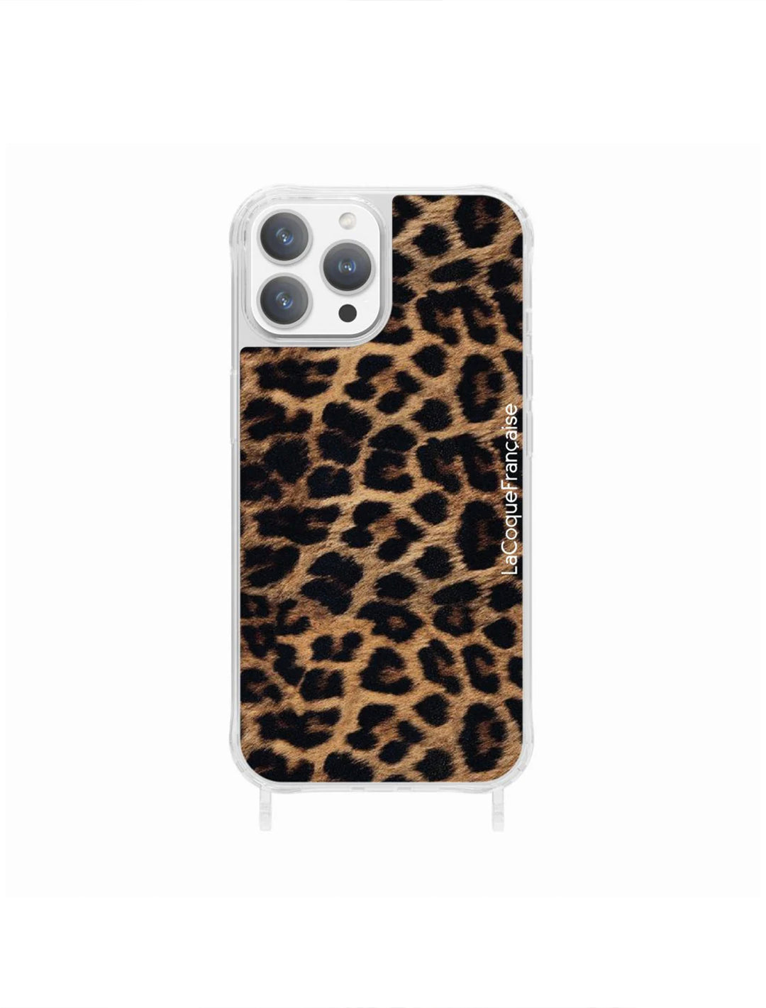 Front view of La Coque Francaise's coque iphone 14 pro max case - leopard.