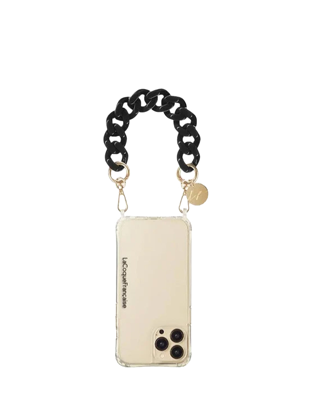 gianna chain phone strap in noir 30 cm