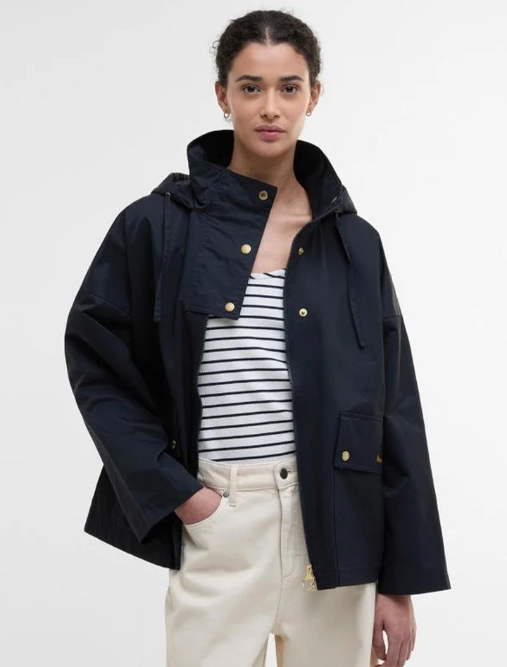 cecile showerproof jacket in dark navy