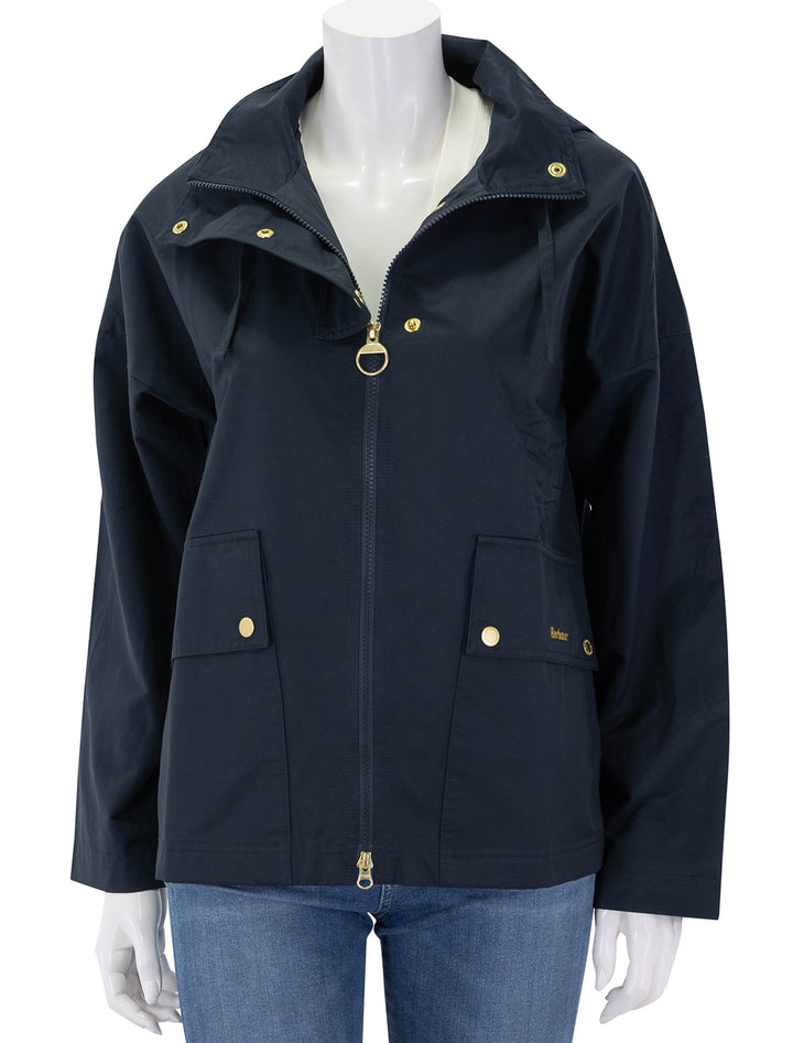 cecile showerproof jacket in dark navy