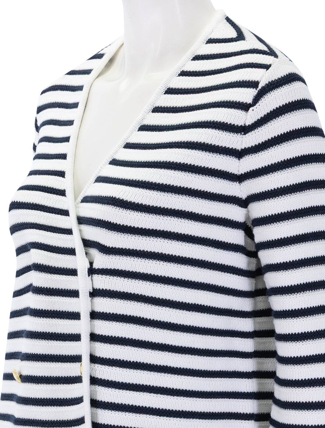 abby cardigan in cloud and navy stripe