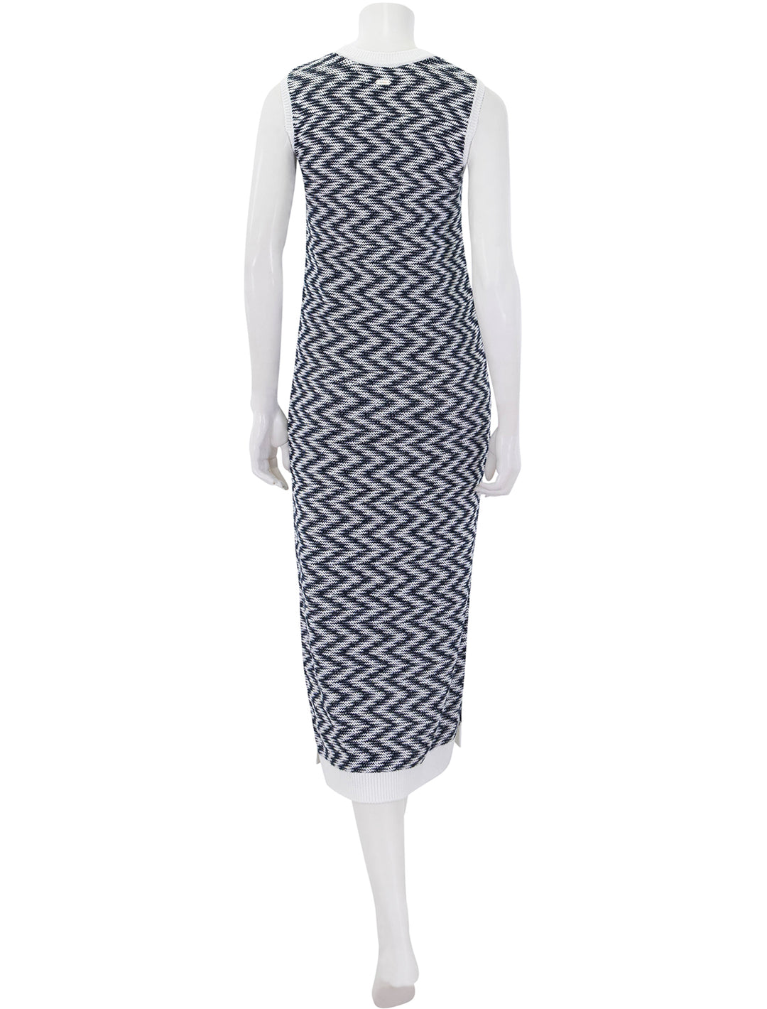 olivia zig zag knitted dress in cloud and navy