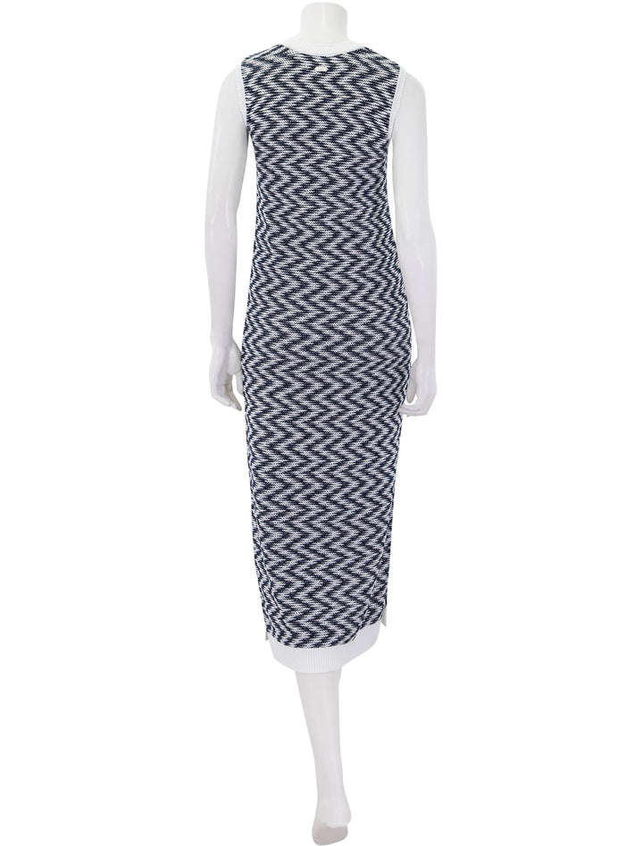 olivia zig zag knitted dress in cloud and navy