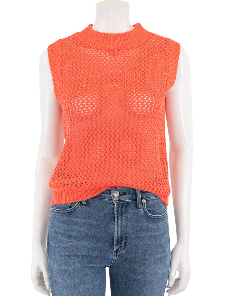 dade crop sweater in hot coral