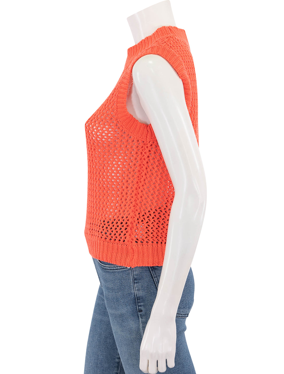 dade crop sweater in hot coral