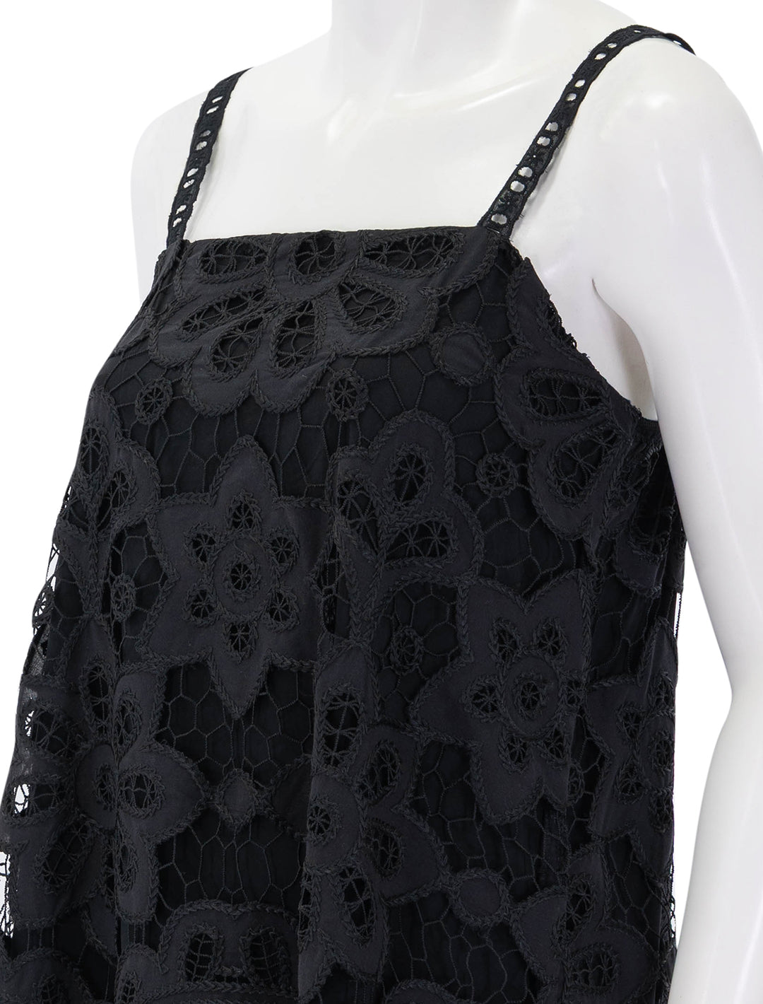 roxie scallop mini dress in black lace