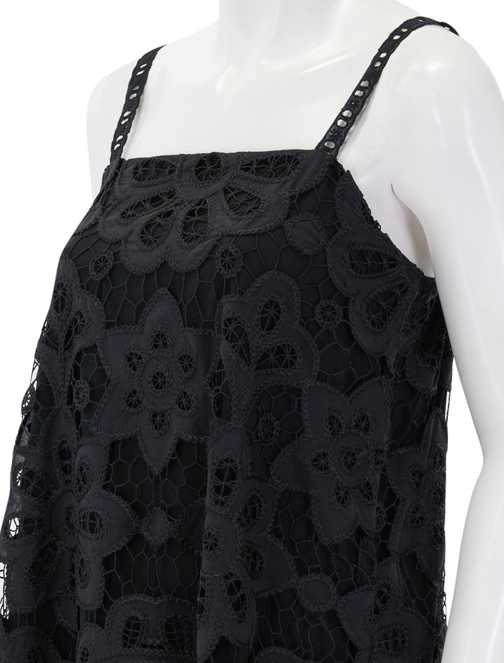roxie scallop mini dress in black lace