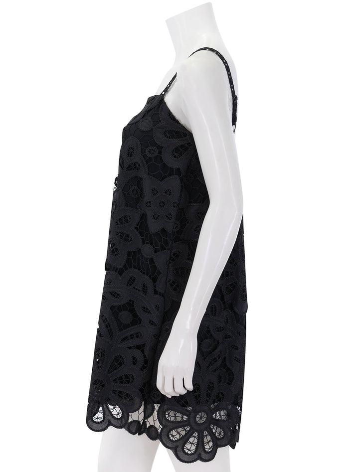 roxie scallop mini dress in black lace