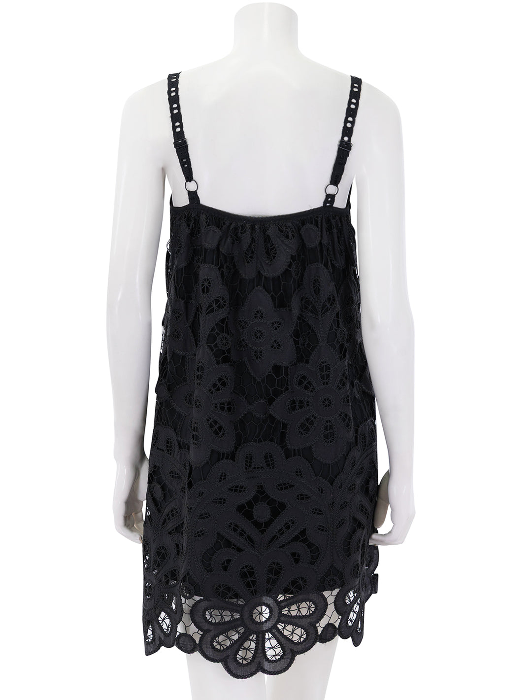 roxie scallop mini dress in black lace