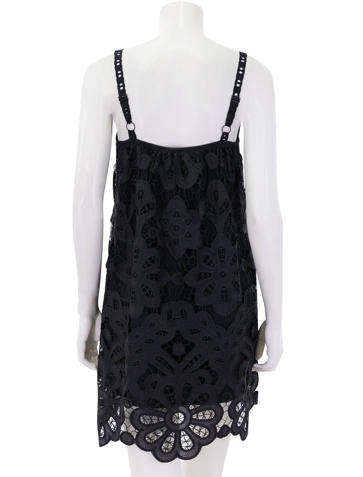 roxie scallop mini dress in black lace
