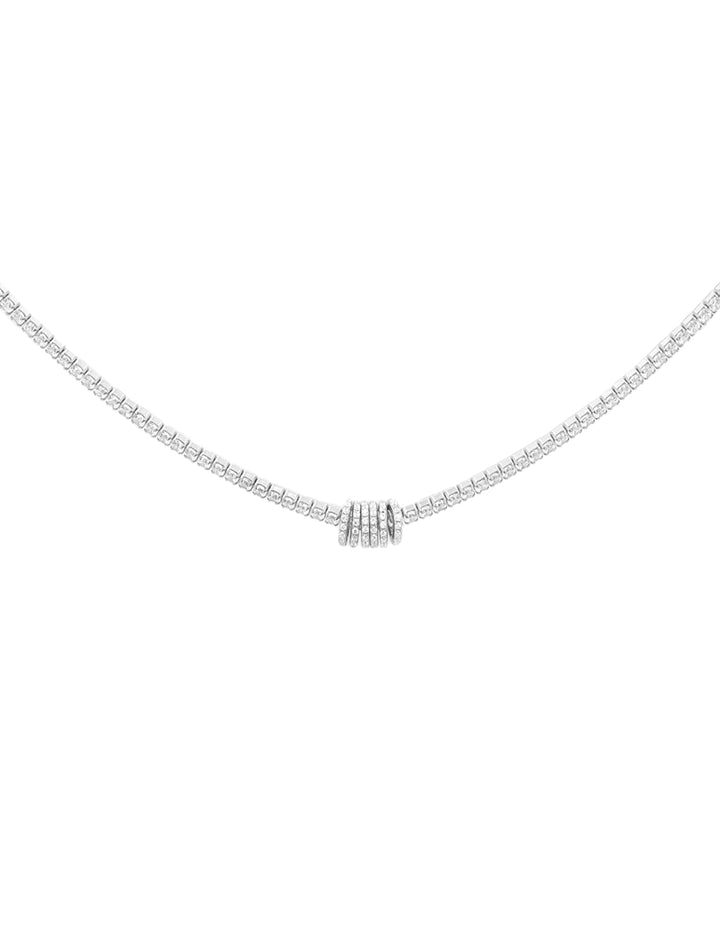 gaia tennis diamond necklace in silver