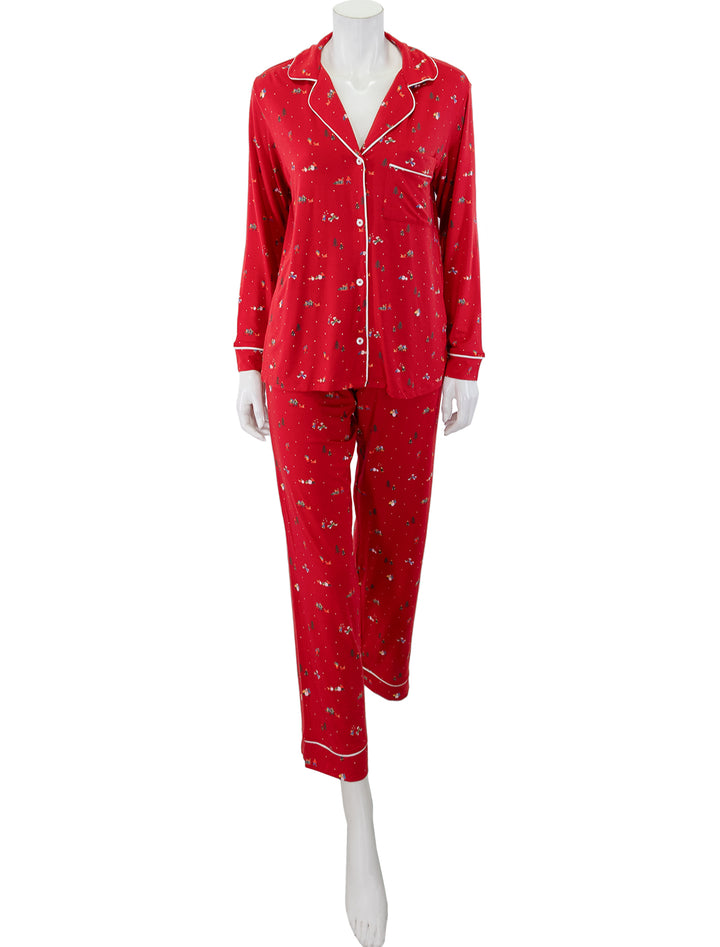 front view of gisele long pj set in winter wonderland