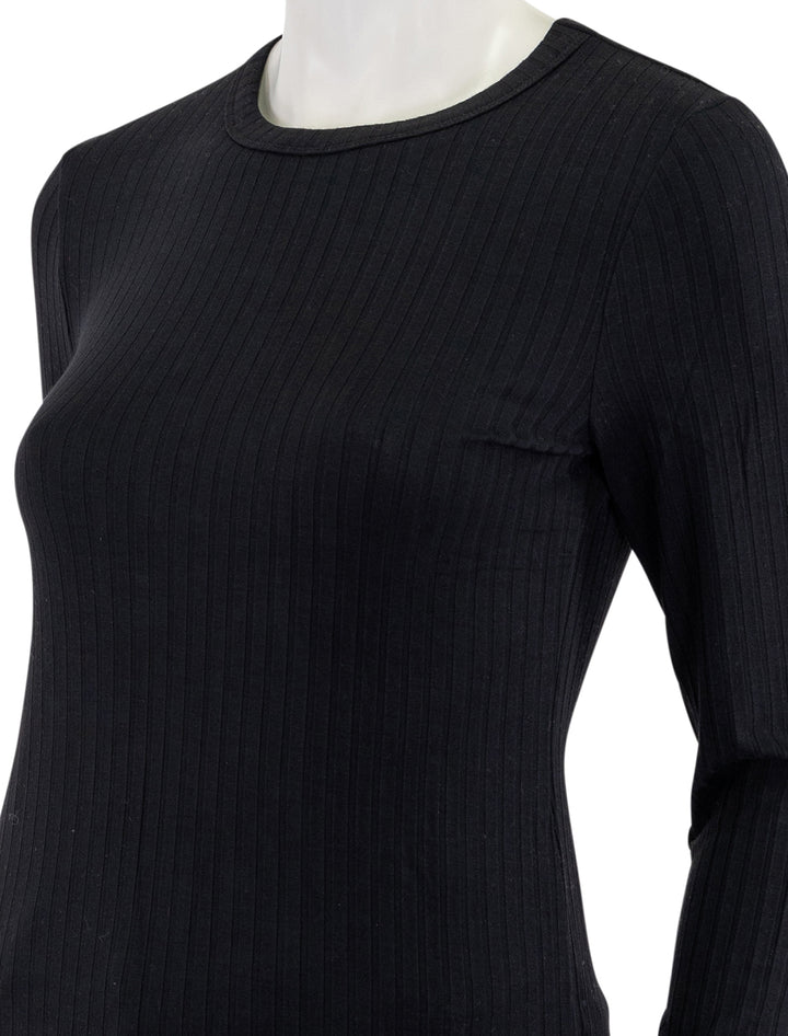 luca rib long sleeve tee in black