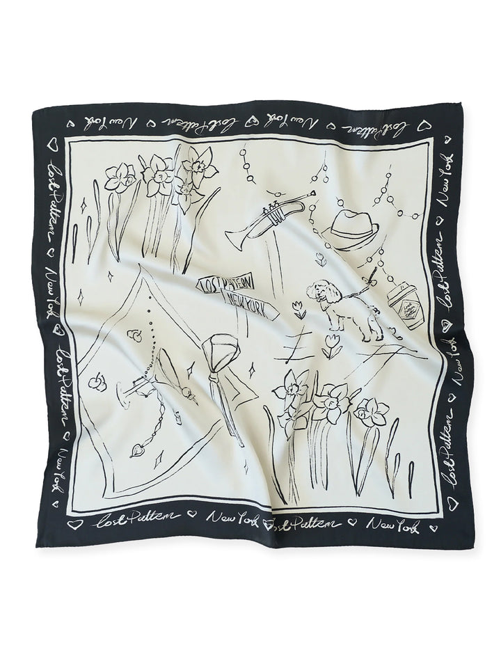 new york in sketches silk scarf