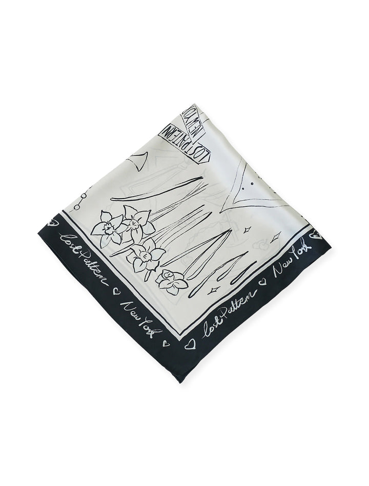 new york in sketches silk scarf