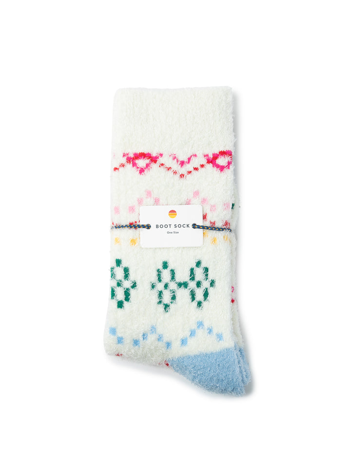 fuzzy fair isle socks