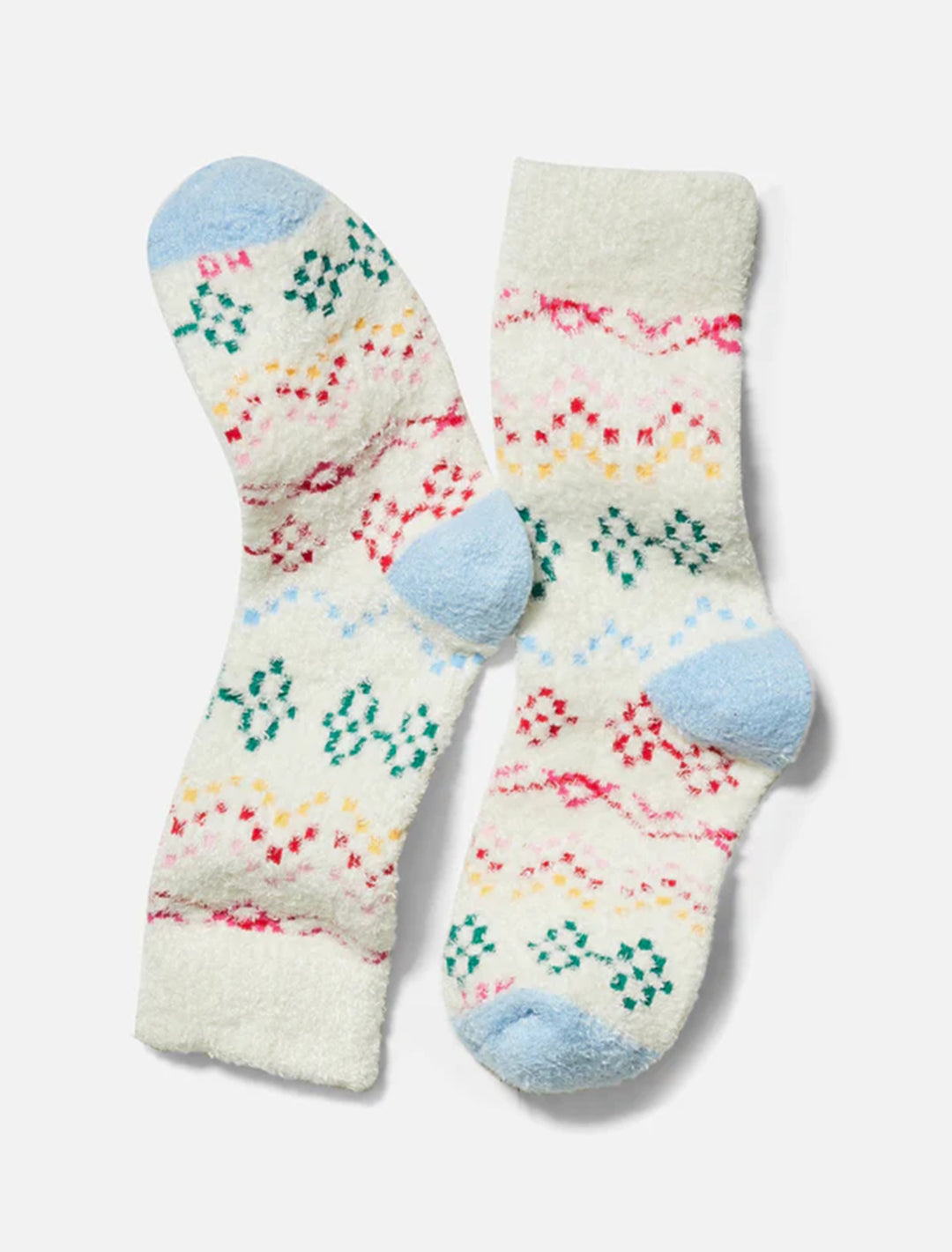 fuzzy fair isle socks