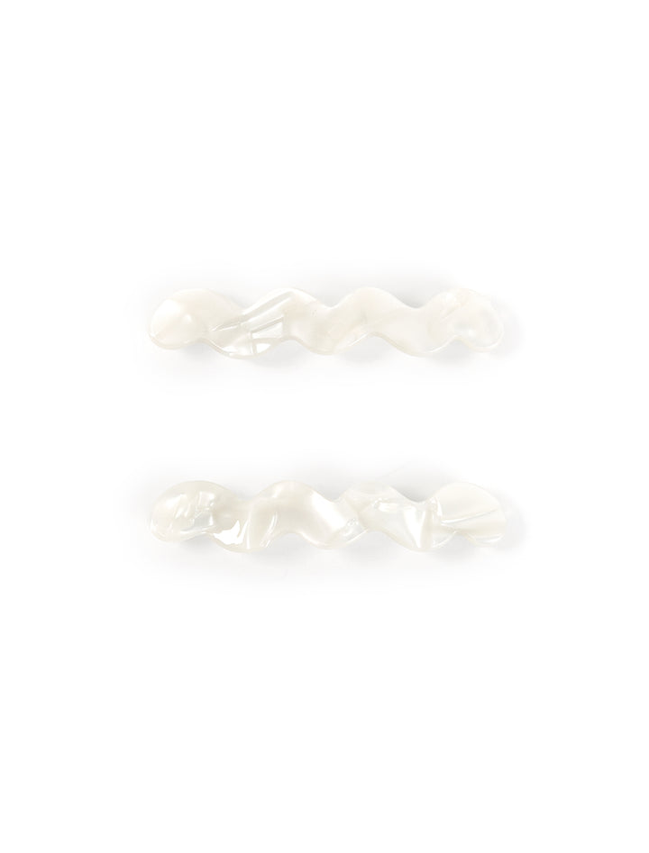 eco cloud wave slide hair pin set in cream cheese