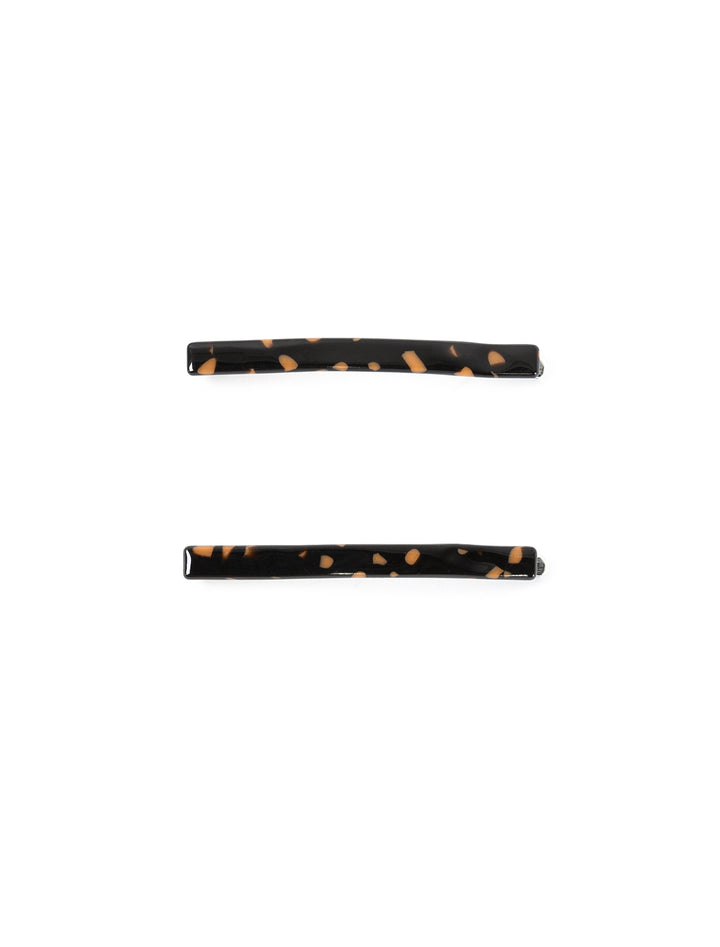 eco simple bobby pin set in black terazzo