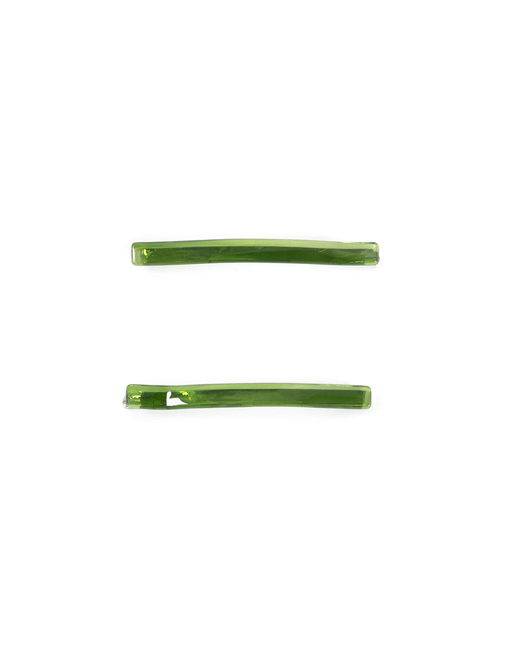 eco simple bobby pin set in forest green