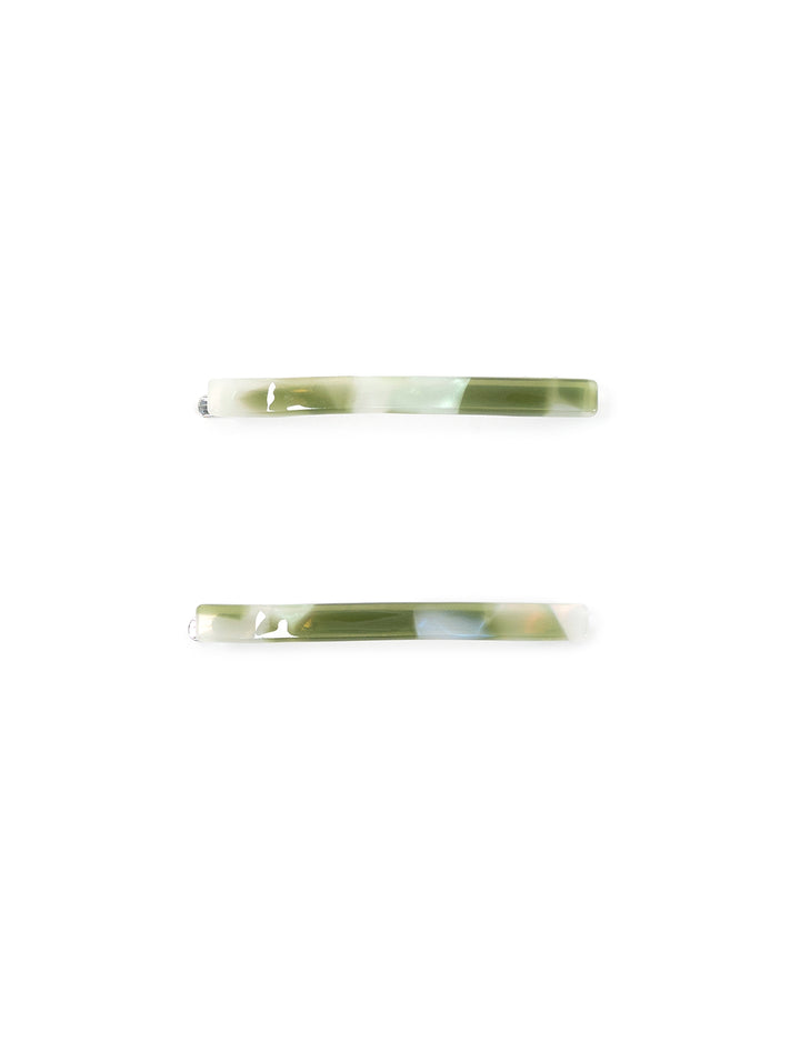 eco simple bobby pin set in olive pearl