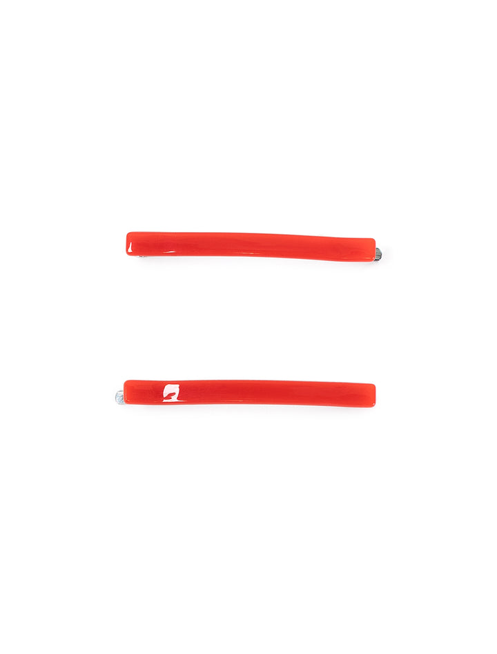 eco simple bobby pin set in red