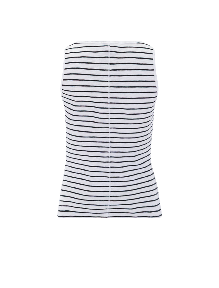 striped high neck tank in black stripe