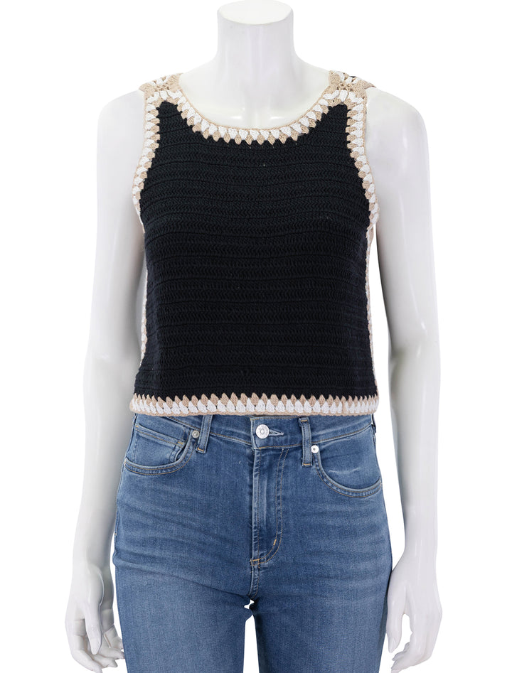 crochet tank in black