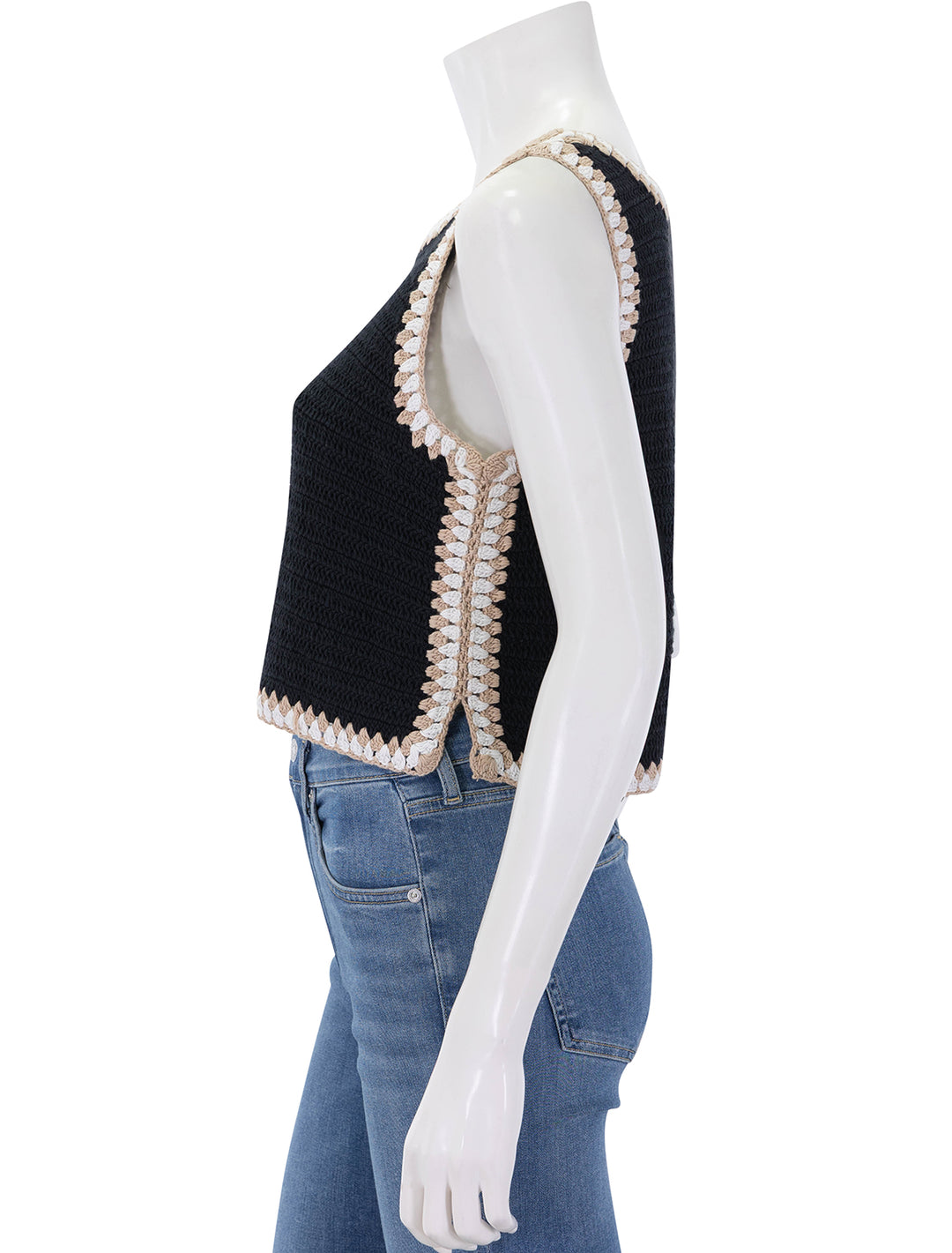 crochet tank in black