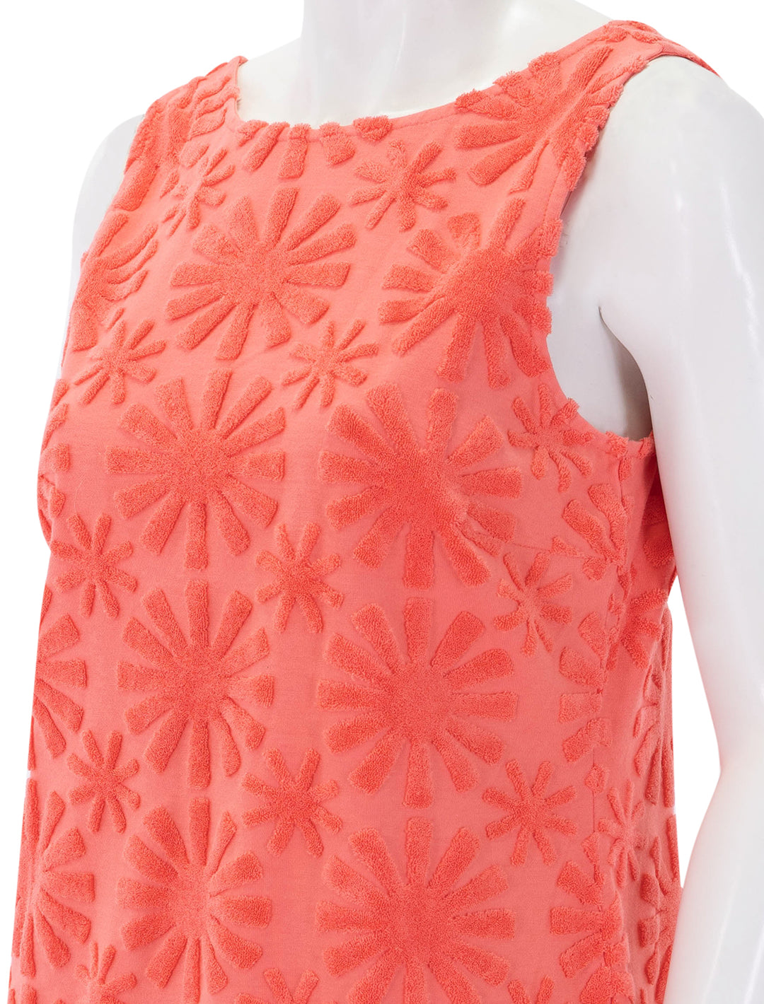 ginger shift in red sunburst jacquard