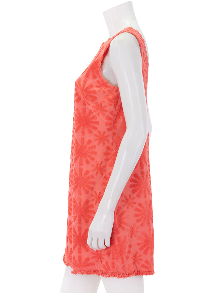 ginger shift in red sunburst jacquard