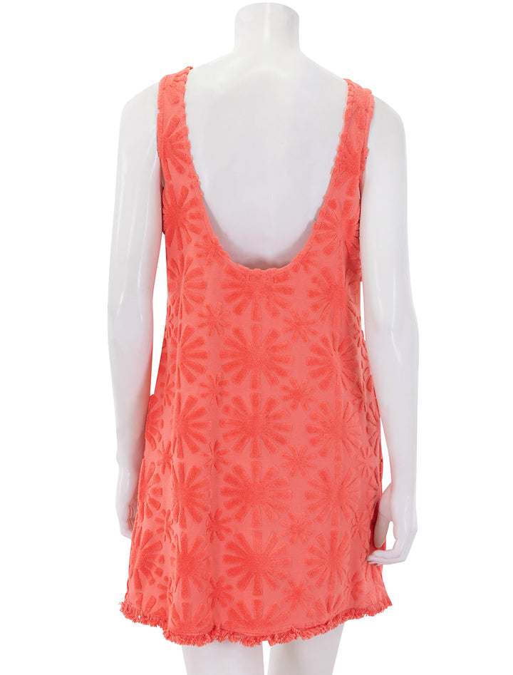ginger shift in red sunburst jacquard