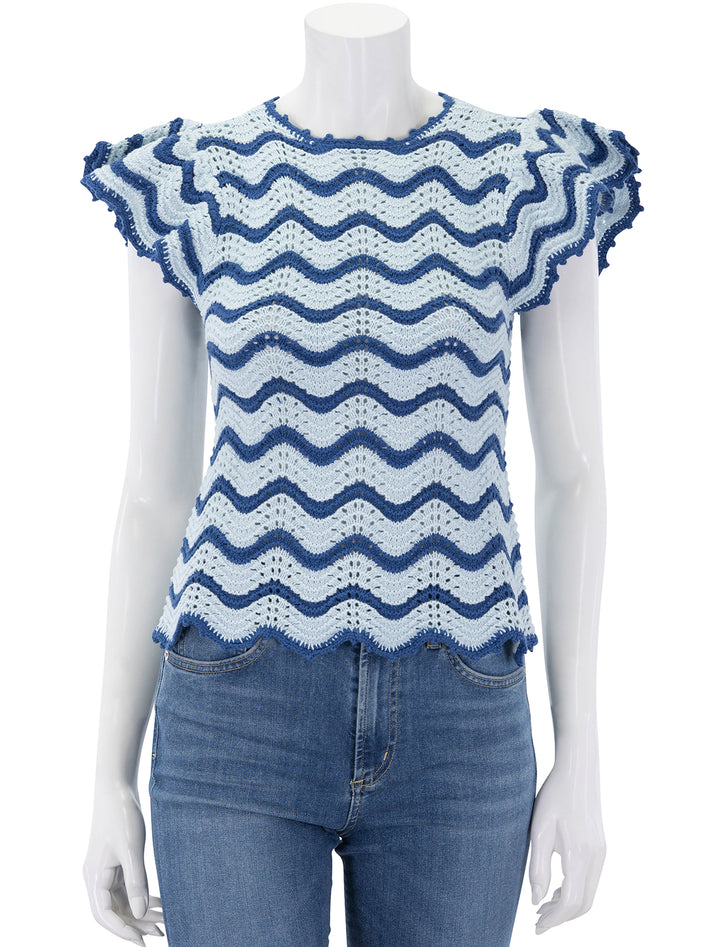 coen top in azure scallop