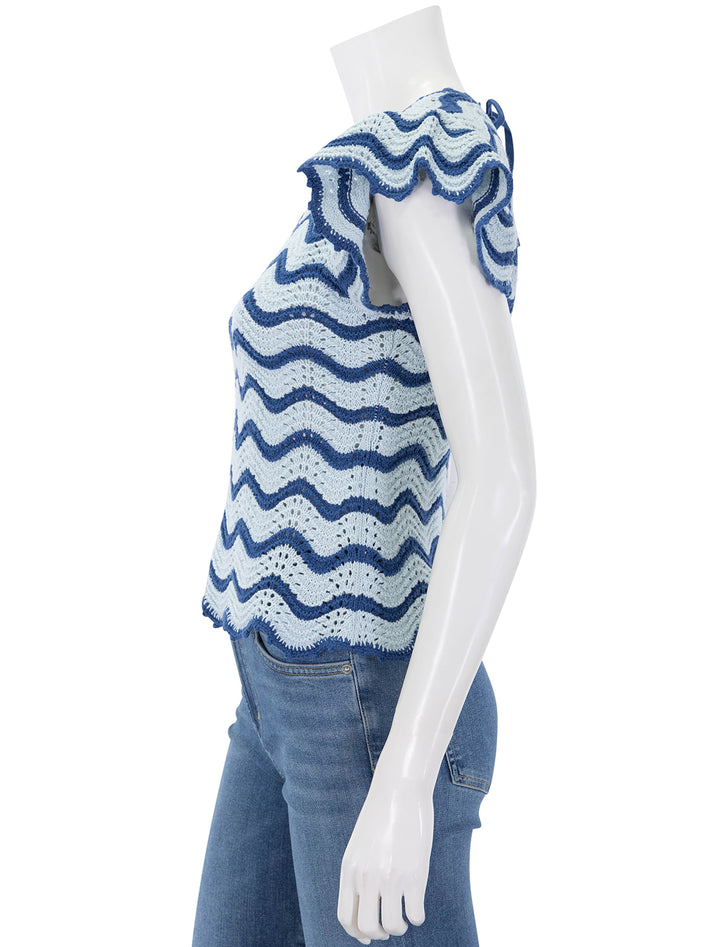 coen top in azure scallop