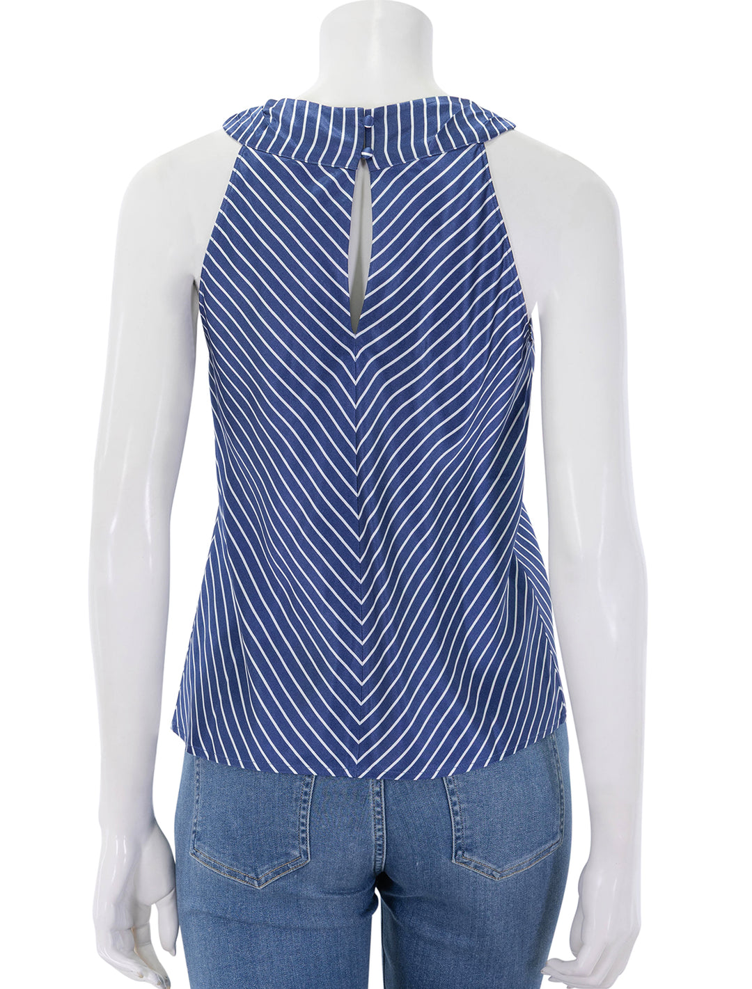 back view of aris top in twilight stripe
