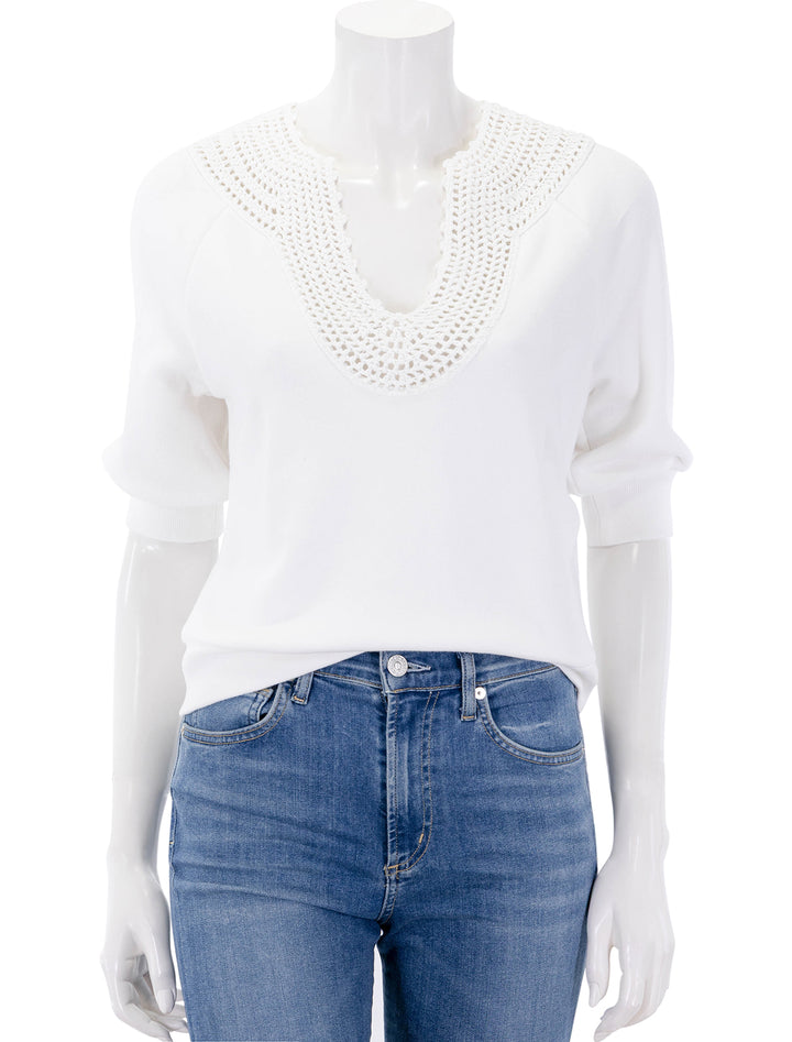 front view of mariposa top in ivory