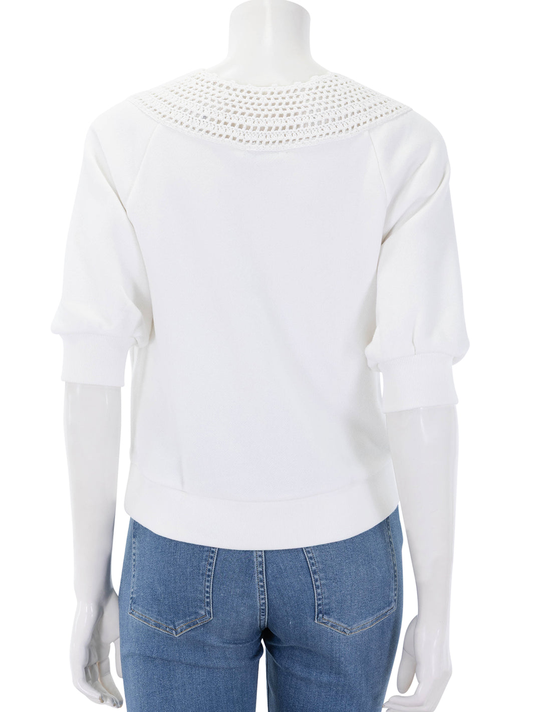 back view of mariposa top in ivory