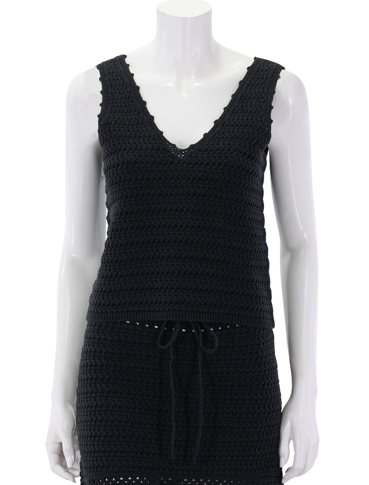 front view of matilde knit tank in black