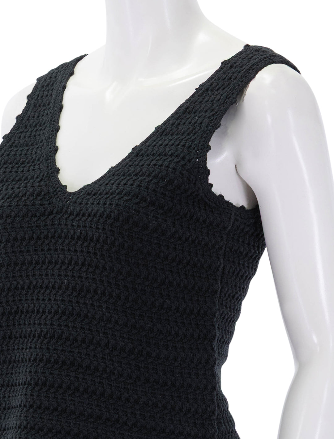 close up view of matilde knit tank in black