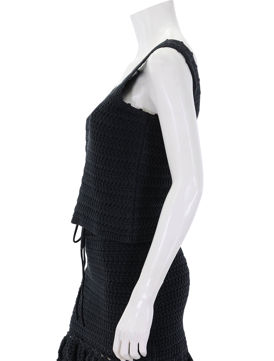 side view of matilde knit tank in black