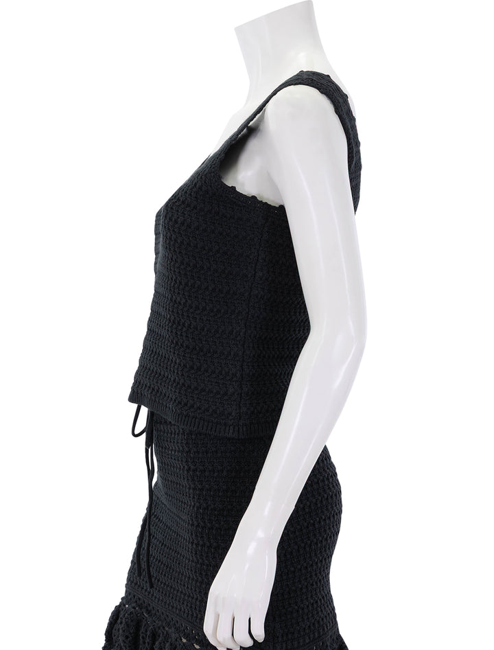 side view of matilde knit tank in black
