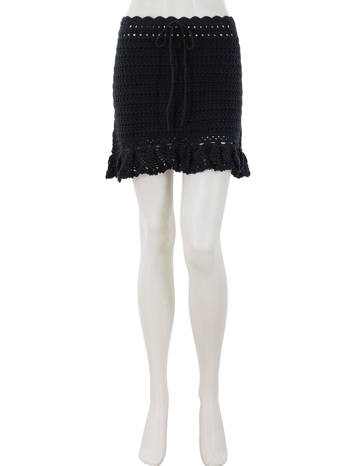 front view of kaylie knit skirt in black
