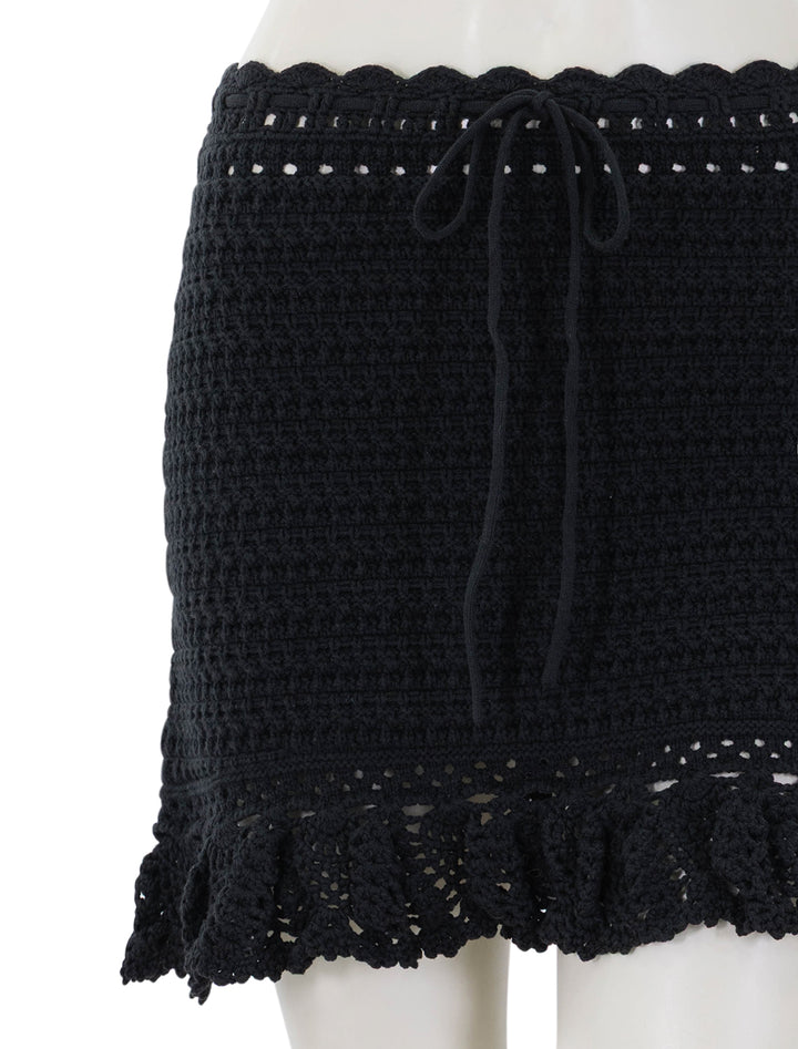 close up view of kaylie knit skirt in black