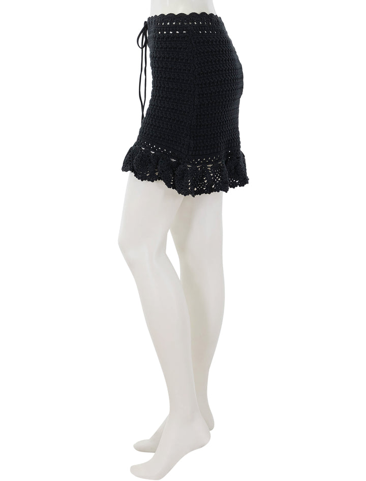 side view of kaylie knit skirt in black