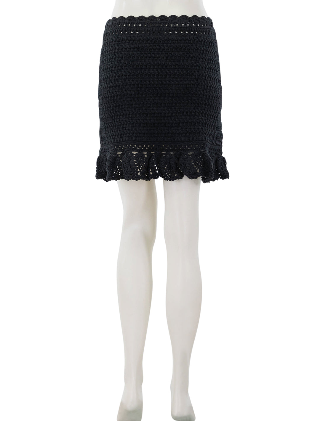 back view of kaylie knit skirt in black